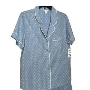 CHARTER CLUB Cotton Swiss Dot Shirt top Pajama Solid Clip Dot Size XXL
